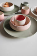Artisan Hand-Glazed Ceramic Dinnerware Set with Gilded Gold Rim
